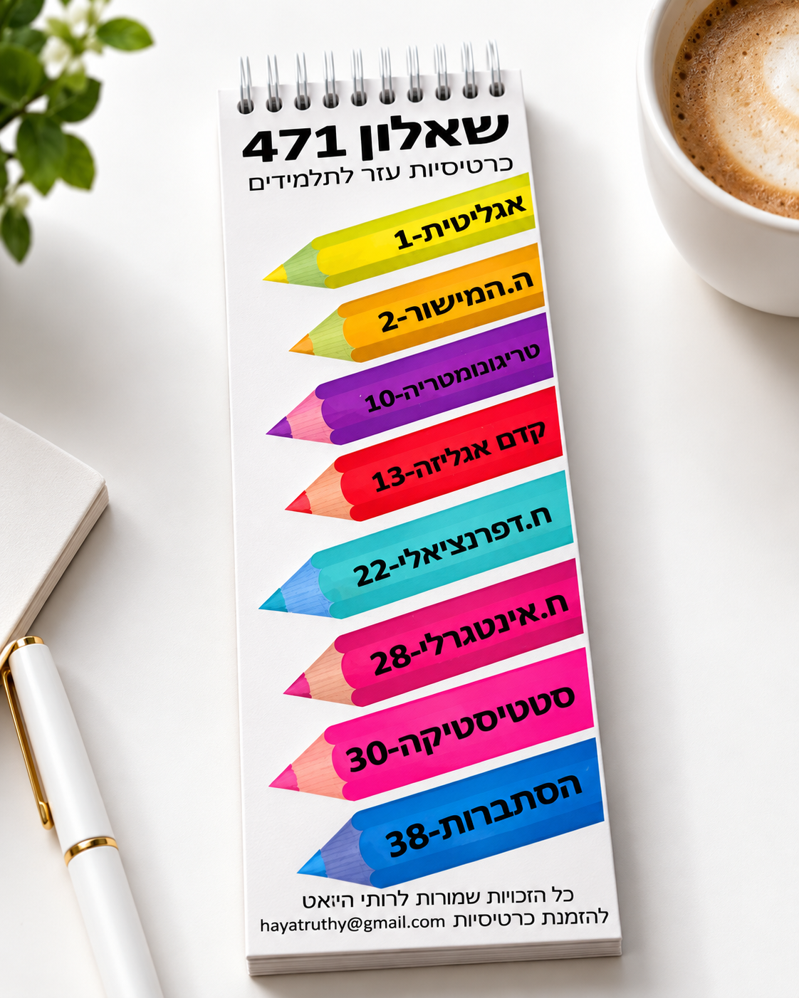 ערכת כרטיסיות שאלון 471 מתמטיקה 4 יח״ל
