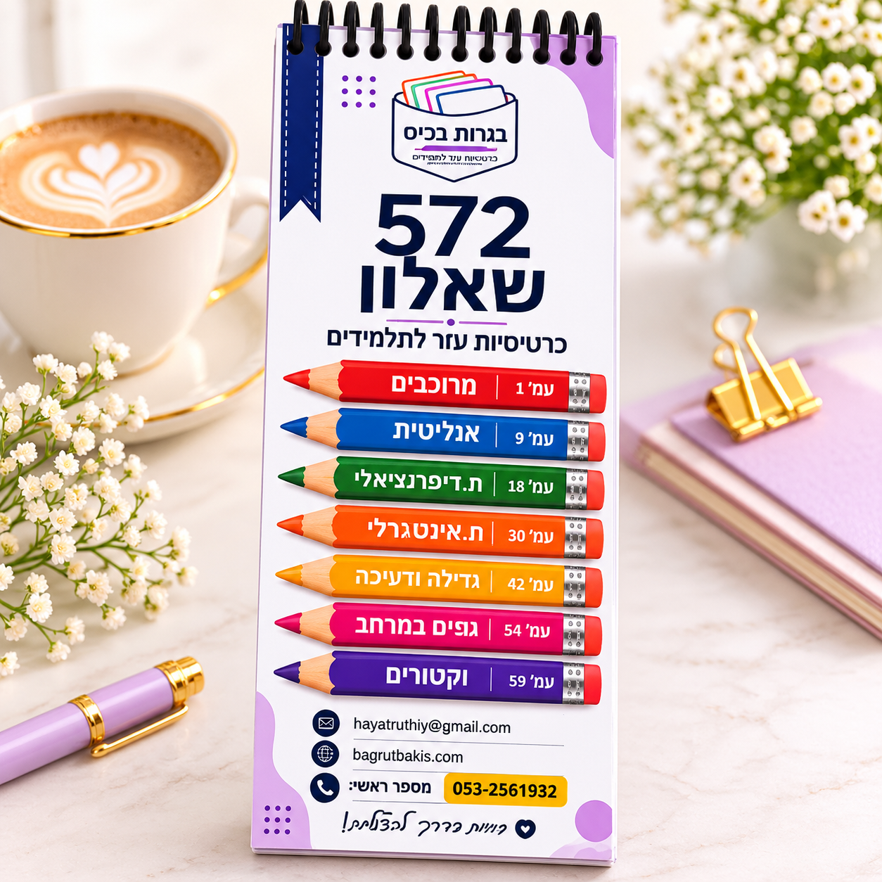 ערכת כרטיסיות שאלון 572 מתמטיקה 5 יח״ל
