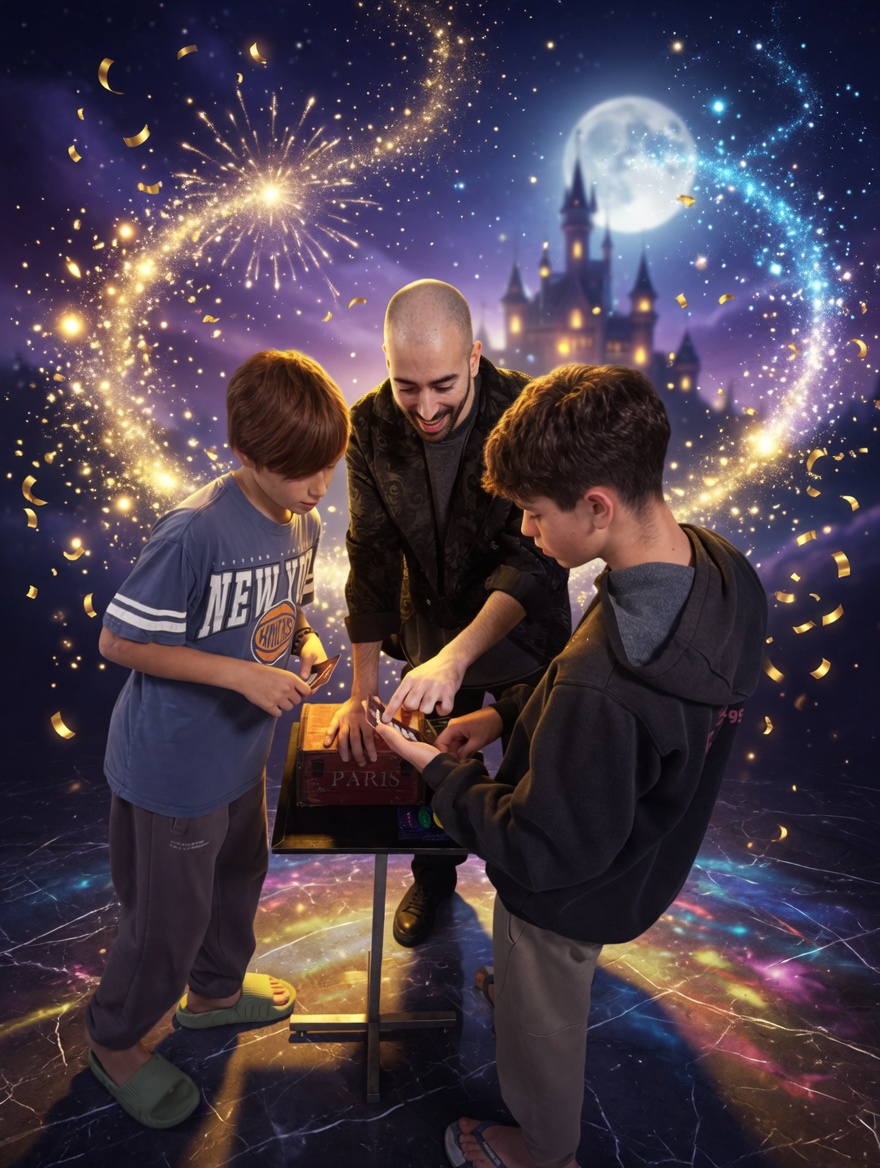 ילדים מתפעלים ממופע קסם